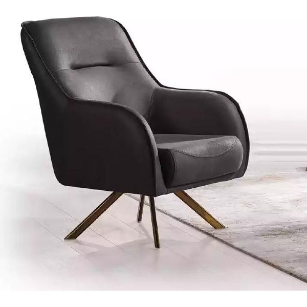 Design Poltrona Imbottitura Soggiorno Legno Moderno Lusso Marrone Salotto-image
