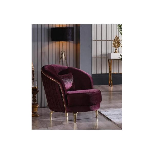Poltrona Moderna Di Design Sedile Imbottito Tessuto Arredamento Tessile Arredamento Soggiorno-image