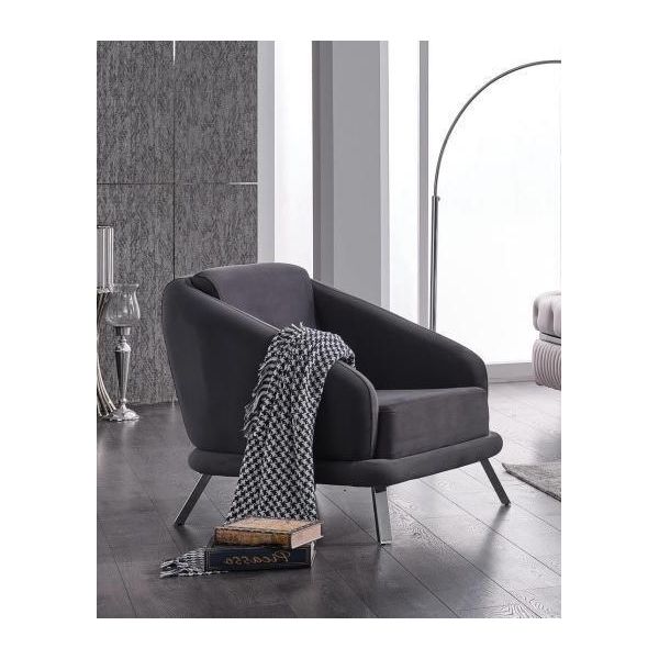 Poltrona Tessile Arredamento Moderno Seduta Di Design Soggiorno Poltrona Imbottita 84X79X91-image
