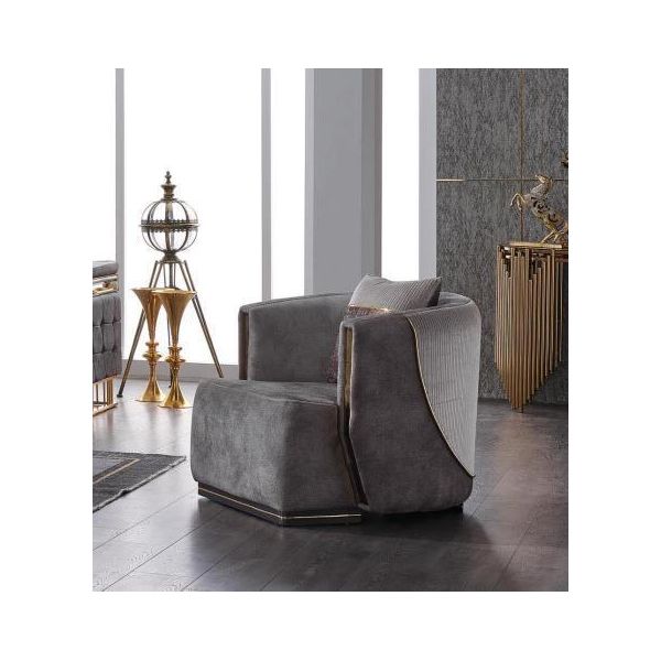 Poltrona Di Design Soggiorno Lusso Moderno Seduta Arredo Tessile Poltrona Imbottita-image
