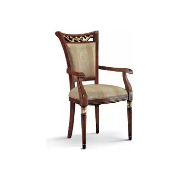 Sedia Poltrona Di Lusso Design Legno Imbottitura Art Deco Mobili Sala Da Pranzo Legno-image