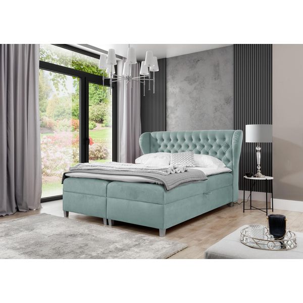 Camera Da Letto Letto Moderno Chesterfield Arredamento Letto Imbottito Legno Design Mobili-image