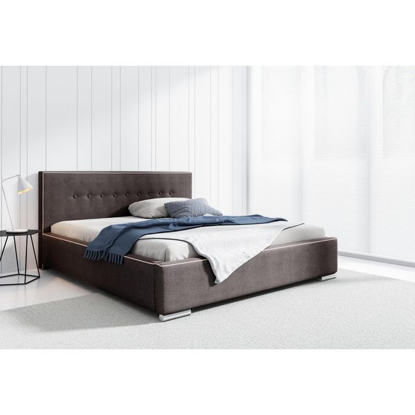Struttura Letto Matrimoniale Letto Matrimoniale Letto Matrimoniale Letti Letto Imbottito Camera Da Letto Grigio Nuovo-image