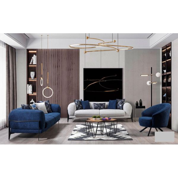 Luxury Three Seater Sofa 3 Seater Sofas Seat Design Modern Furniture Couches Blue New-image