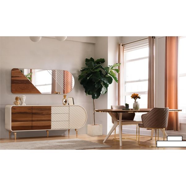 Sala Da Pranzo Tavolo Da Pranzo Set Di Sedie Gruppo Di Tavoli Set Di Lusso 5Pcs.-image