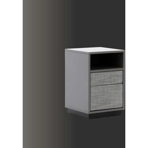 Comodino Grigio Elegante Camera Da Letto Mobili Di Lusso In Legno Design Moderno Bellissimo Nuovo-image