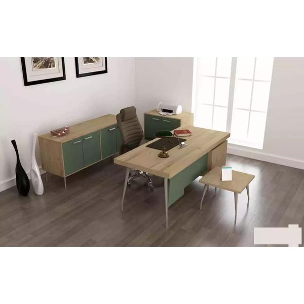 Mobili Per Ufficio Set Di 4 Pezzi Scrivania Schedario Cassettiera Tavolino Da Caffè-image