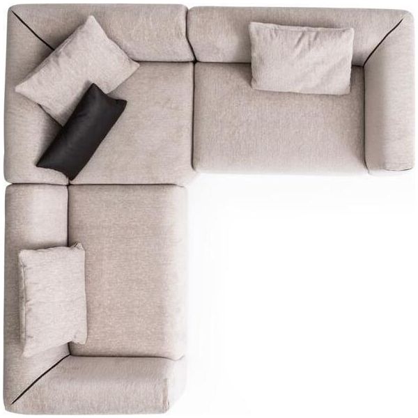 Divano Ad Angolo Beige Zona Giorno A L Divano Ad Angolo Divano Moderno Divano Tessile Mobili Tessili-image