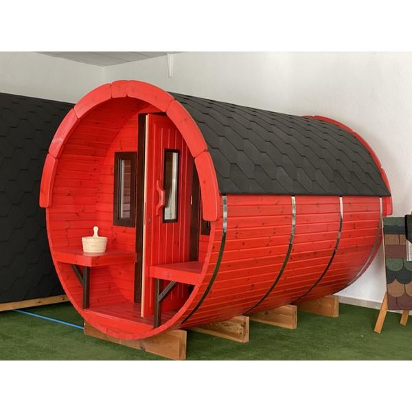 Sauna A Botte Rotonda In Legno Sauna A Botte Da Esterno Casa Di Campagna Giardino Saune 3M-image