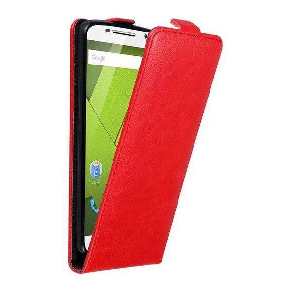 Custodia Cadorabo Per Motorola Moto X Play Custodia Protettiva In Rosso Custodia Flip Per Telefono Cellulare Custodia Cover-image
