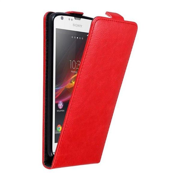Custodia Cadorabo Per Sony Xperia Sp Cover Protettiva In Rosso Custodia Flip Per Telefono Cellulare Custodia Cover-image