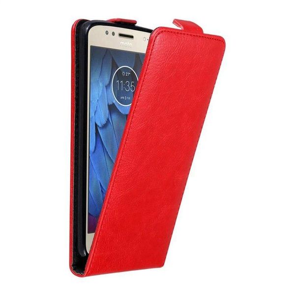 Custodia Cadorabo Per Motorola Moto G5S Cover Protettiva In Rosso Custodia Flip Per Telefono Cellulare Custodia Cover-image
