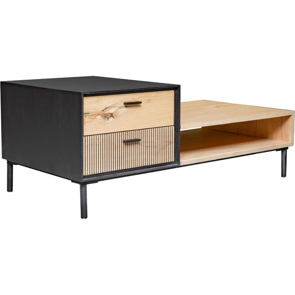 Couchtisch Gutmann Factory, Beige (Natur, Schwarz, Natur), B:61Cm H:45Cm T:120Cm, Tische, Couchtisch-image