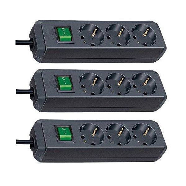 Presa Di Corrente Eco-Line Brennenstuhl 3M Nero 3-Pack-image