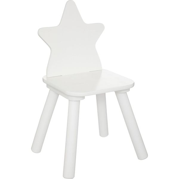 Sedia Per Bambini "Stars"" - Legno E Pino - Bianco. - Atmosphera Creatore D'interni"-image
