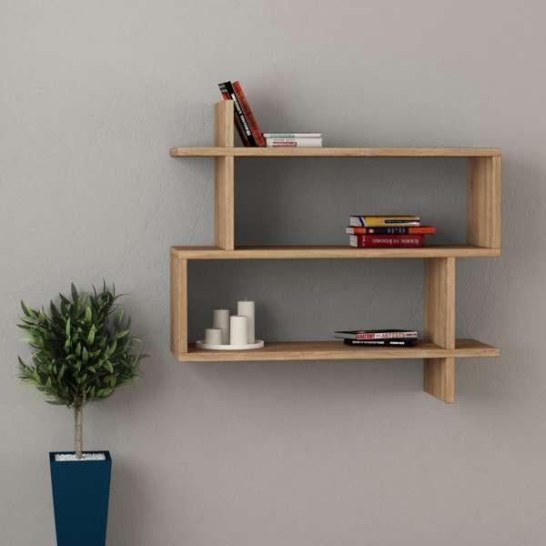 Decortie Paralel Scaffale A Parete Libreria Moderna In Rovere 70 X 22 X 65 Cm-image