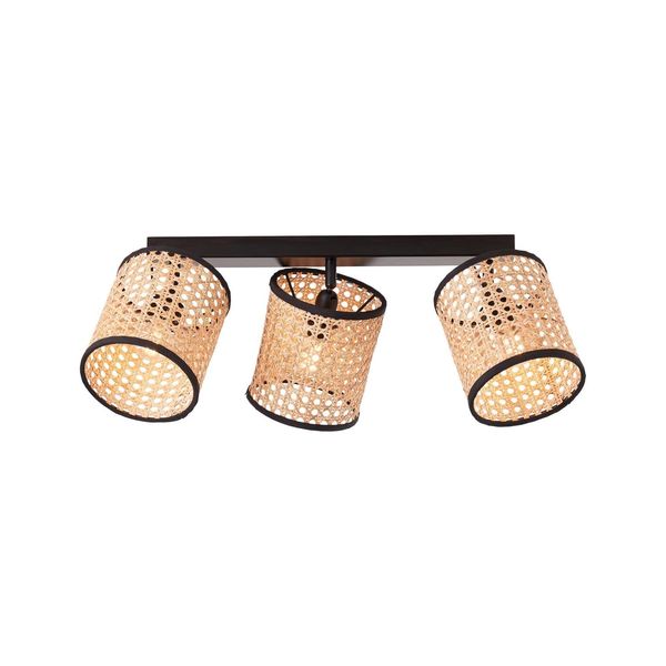 Brilliant Lampe, Wiley Spotbalken 3Flg Holz Hell/Schwarz, 3X D45, E14, 60W, KöPfe Schwenkbar-image