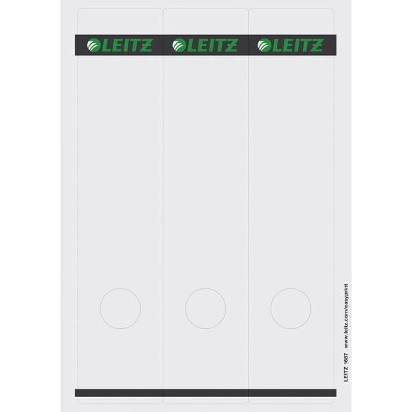 Leitz 1687-00-85 Etichette Per Dorso In Pc - Carta, Lunghe/ Larghe, 75 Pezzi, Grigio-image