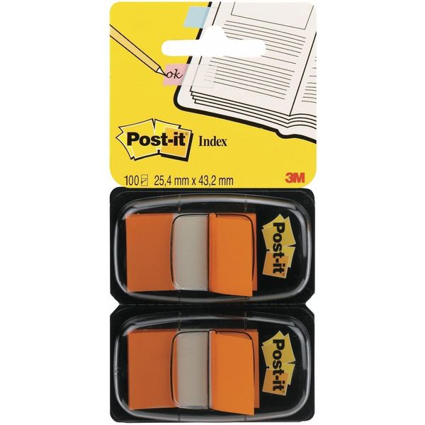 Indice Per Pennarelli Adesivi Post-It, 25,4 X 43,2 Mm, Arancione, Vantaggio-image