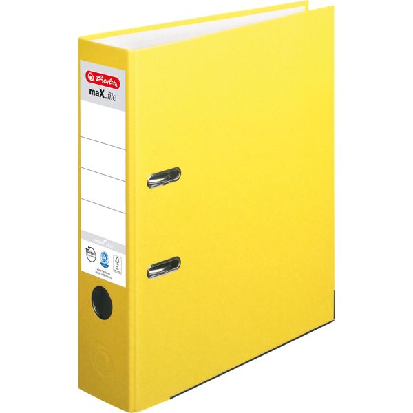 Herlitz 10841534 Ordner Max.File Nature Plus, Rckenbr.: 80 Mm, Gelb-image