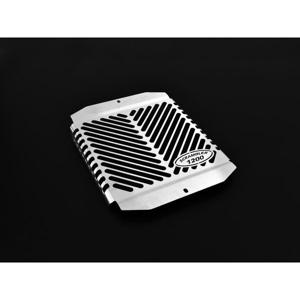 Coperchio Radiatore Zieger Compatibile Con Triumph Scrambler 1200 Xc Design Logo Argento-image