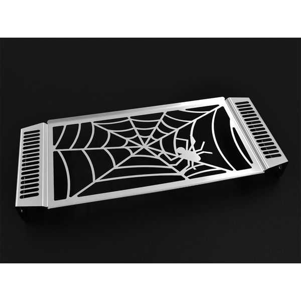 Copriradiatore Zieger Compatibile Con Suzuki Sv 1000 N / S Bj 2003-07 Spider Argento-image