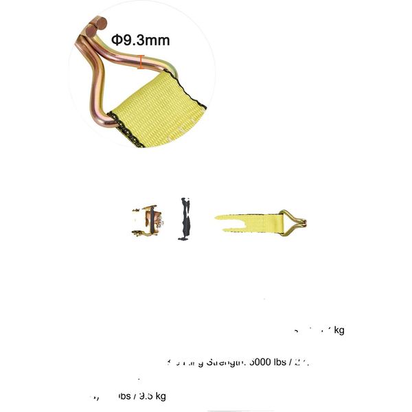 Cinghie Di Fissaggio A Cricchetto, Elevata Capacità Di Carico, Ganci Doppi A J Resistenti, 2 X 15 Pollici-image