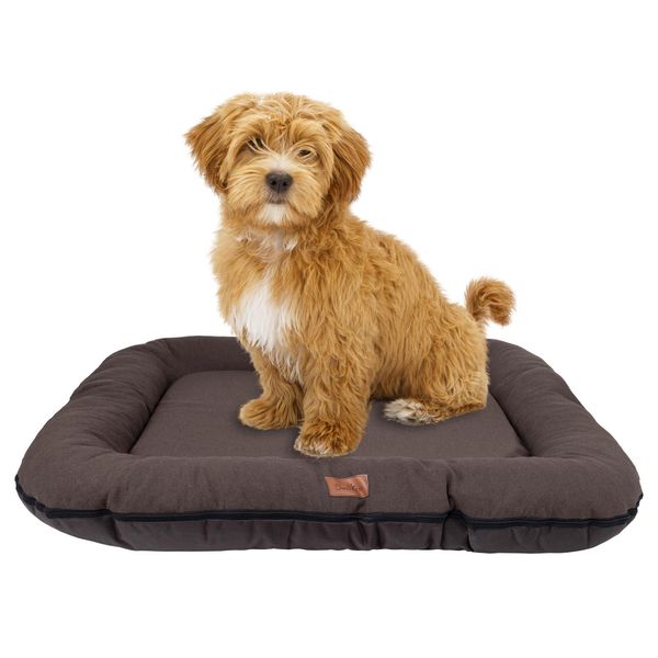 Cuccia Per Cani - Tappetino Per Cani Impermeabile E Lavabile In Codura | In & Outdoor Per Cani Di Taglia Media E Grande | Colore: Marrone, Misura L: 95 X 75 Cm-image