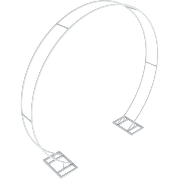Cavalletto Per Fondale, Arco Nuziale Per Eventi, Struttura In Metallo Bianco, Bianco, L (244X215 Cm)-image