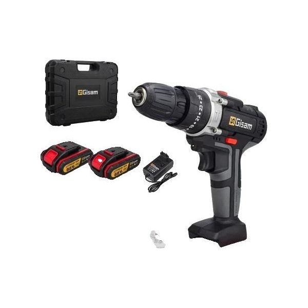 Avvitatore Portatile A Batteria, Coppia Di Serraggio 25 Nm, Batteria Agli Ioni Di Litio 21 V, Confezione In Plastica Da 2 Batterie-image