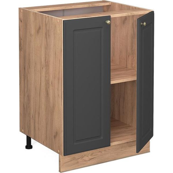 Vicco Mobiletto Base Cucina Fame-Line, 60 Cm , Pt Antracite, Antracite-Oro/Quercia Dorata-image
