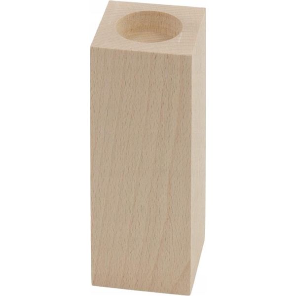 Portacandele 16X6 Cm Rettangolare In Legno Di Faggio 1 Pezzo-image