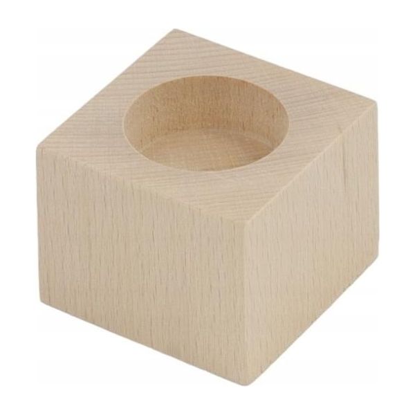 Portacandele 4X6 Cm Rettangolare In Legno Di Faggio 1 Pezzo-image