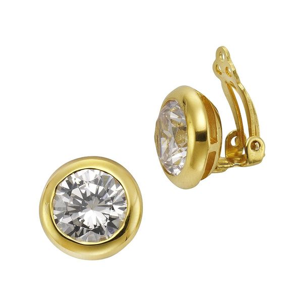 Paar OhrhäNger Zeeme "Silber 925 Vergoldet Mit Zirkonia Weiß", Gelb (Gelb, Weiß), Ohrringe, Damen, One-Size, 18,32, Silber 925 (Sterlingsilber)-image