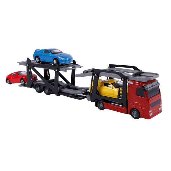 Trasportatore Di Auto In Pressofusione Con 3 Auto 26 Cm Multicolore-image