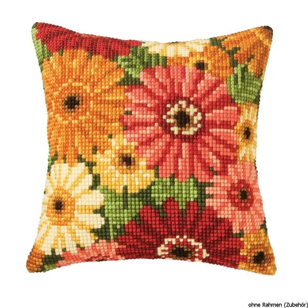 Cuscino A Punto Croce Vervaco "Gerbera"", Schema Di Ricamo Pre-Disegnato"-image