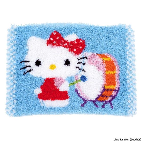 Tappeto Annodato Vervaco Modello Fuori Produzione "Tamburi Di Hello Kitty"""-image