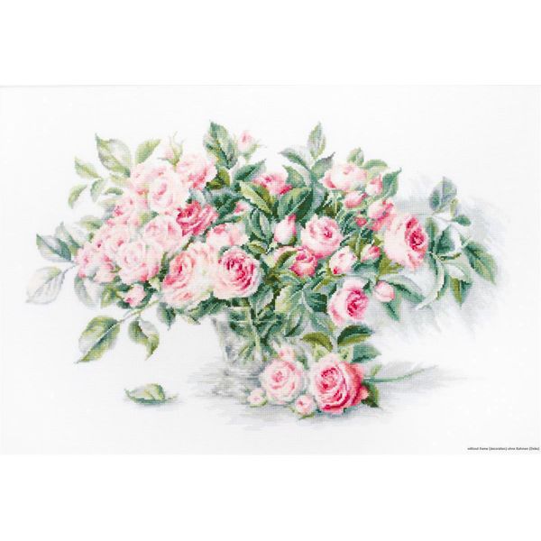 Luca-S Set Per Punto Croce "Bouquet Di Rose Rosa"", Schema Contato, 31X20Cm"-image