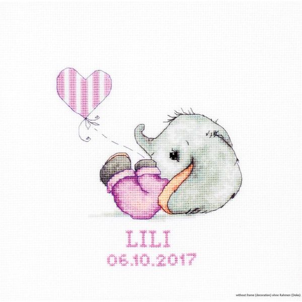 Luca-S Set Per Punto Croce "Baby Girl"", Schema Contato, 14X15,5 Cm"-image