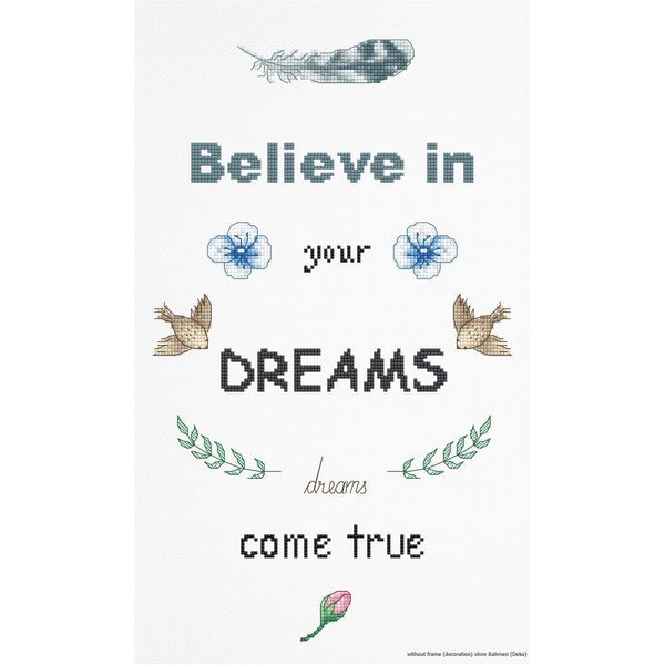 Modello Fuori Produzione Luca-S Set Per Punto Croce "Dreams"", Schema Contato, 34,5X20,5 Cm"-image