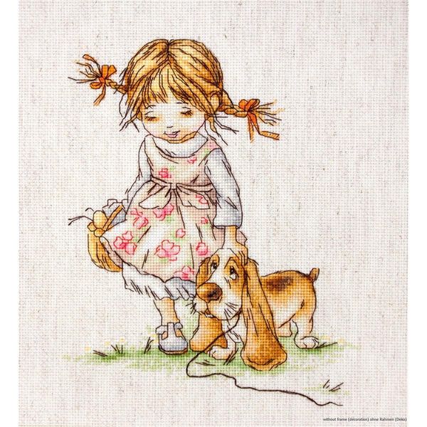 Modello Fuori Produzione Luca-S Set Per Punto Croce "Spaziergang"", Schema Contato, 17X20,5 Cm"-image