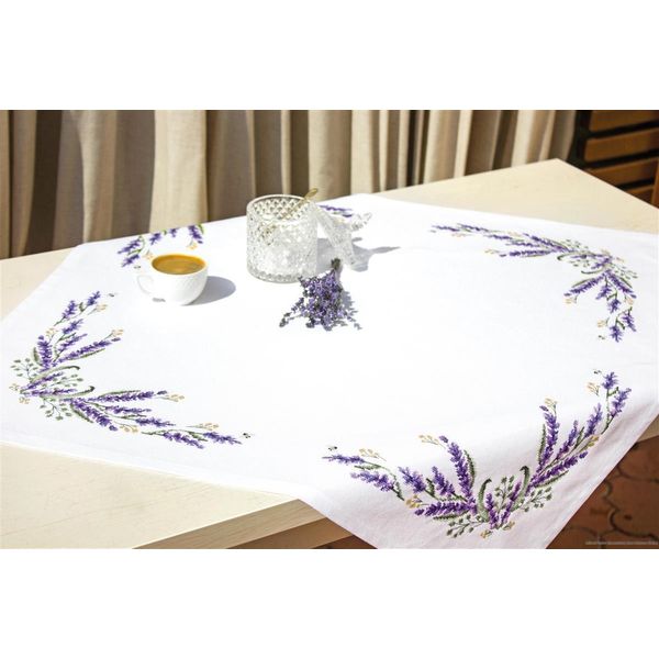 Set Di Tovaglie A Punto Croce Luca-S "Lavanda"", Schema Contato, 75X75Cm"-image