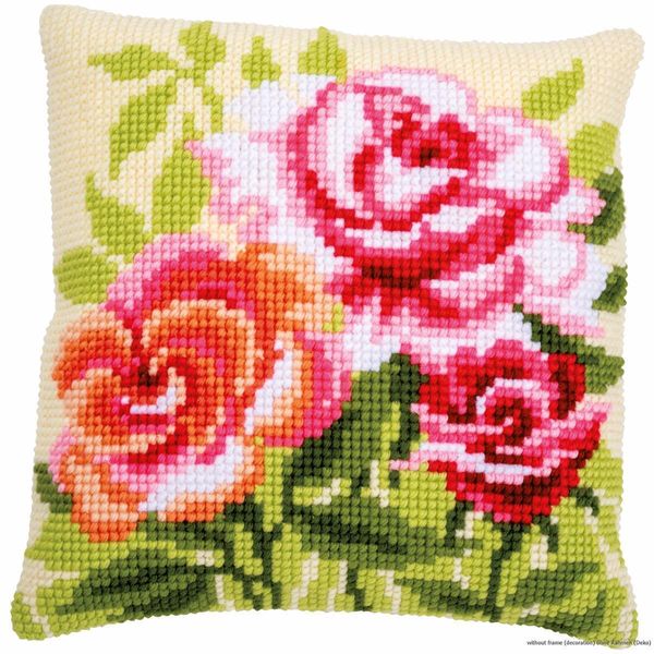 Vervaco Cuscino A Punto Croce "Rose Nella Notte"", Immagine Pre-Disegnata"-image