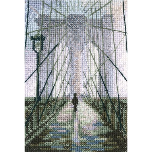 Set Per Punto Croce Rto "Ponte Di Brooklyn"" C312, Schema Contato, 9X13,5 Cm"-image