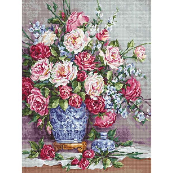Luca-S Set Per Punto Croce "Her Highness Rose"; Schema Contato, 43,5X32,5Cm-image