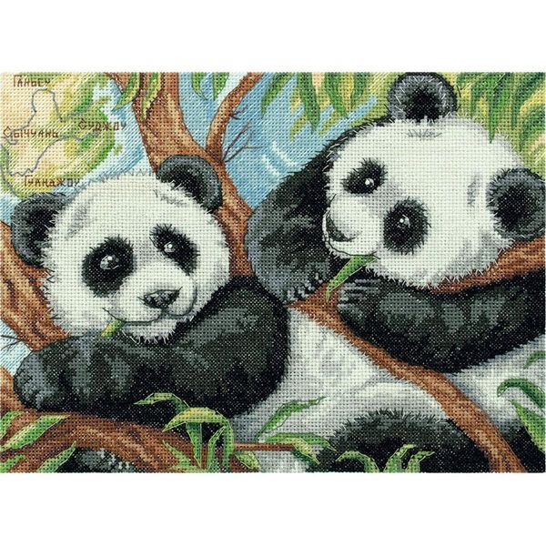Set Punto Croce Panna "Panda"" 24X18Cm, Motivo Di Conteggio"-image