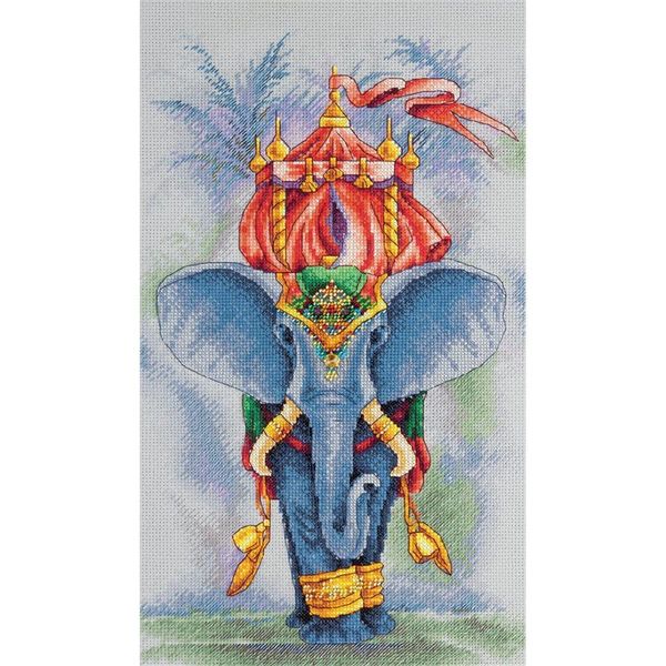 Set Punto Croce Panna "Maharaja"" 23,5X38Cm, Schema Di Conteggio"-image