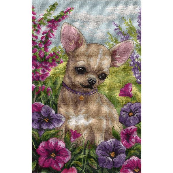 Set Punto Croce Panna "Chihuahua"" 16X26Cm, Schema Di Conteggio"-image