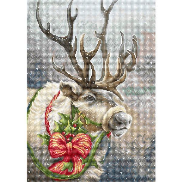 Luca-S Set Per Punto Croce "Cervo Di Natale"", Schema Contato, 21X30Cm"-image