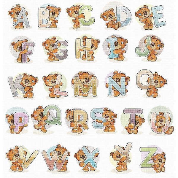 Luca-S Set Punto Croce "Alphabet"", Schema Di Conteggio, 43X44Cm"-image